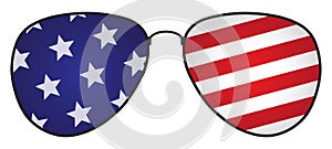 Aviator Sunglasses with US Flag | Election Icon & Design Resource | Patriotic Glasses