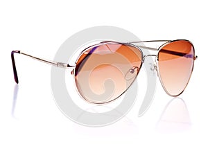 Aviator sunglasses on a white background