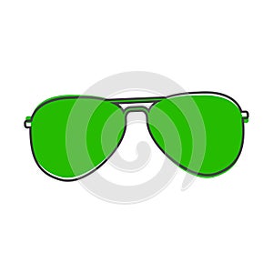 Aviators glasses vector icon. Pilot glasses. Sunglasses protect from the sun cartoon style on white isolated background