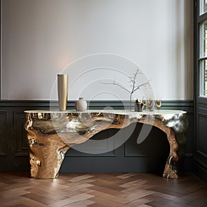 Avicii-inspired Console Table With Gold Leaf Finish