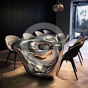 Avicii-inspired Dining Table With Intricate Curved Surfaces