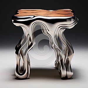 Avicii-inspired Side Table: Distorted Metal With Wood Accents