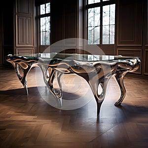 Avicii-inspired Silver Table With Organic Fluid Shapes