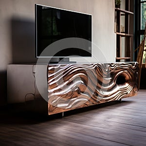 Avicii Inspired Tv Stand With Copper Textured Panels