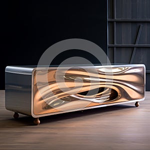 Avicii-inspired Tv Stand: A Silver Wave On Wheels