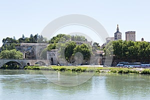 The Avignon Bridge and River Rhone
