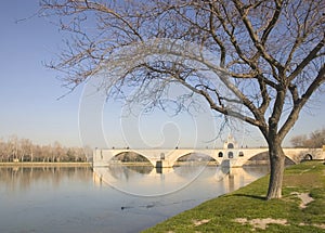 Avignon bridge in winter, France, Europe