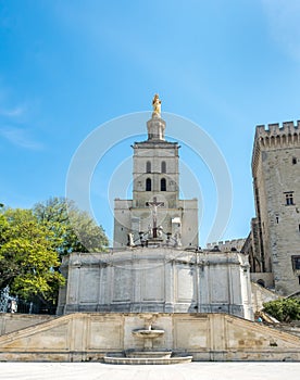 Avignon cathedral next to Papal palace
