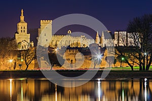 Avignon at night.