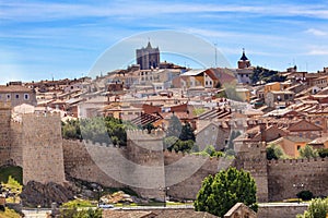 Avila Castle Walls Ancient Medieval City Castile Spain