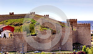 Avila Castle Walls Ancient Medieval City Castile Spain photo