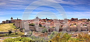 Avila Castle Walls Ancient Medieval City Cityscape Castile Spain