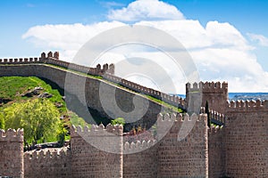 Avila. Detailed view of Avila walls, also known as murallas de avila photo