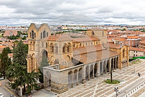 Avila (Spain) cityscape with Basilica of San Vicente