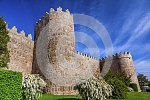 Avila Turrets Castle Walls Cityscape Castile Spain photo