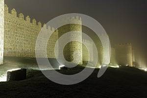 Avila walls at night