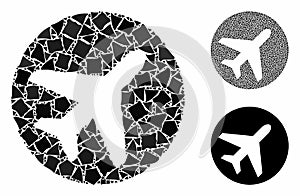 Avion Mosaic Icon of Irregular Elements