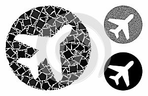 Avion Mosaic Icon of Irregular Elements photo