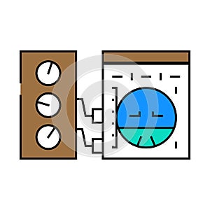 avionics testing aircraft icon color illustration