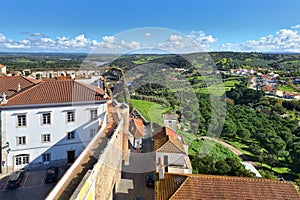 Avis town in Portugal. Aerial shot. photo