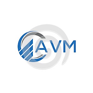 AVM Flat accounting logo design on white background. AVM creative initials Growth graph letter logo concept. AVM business finance