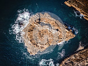 Avoca beach rock shapes aerial abstract photo