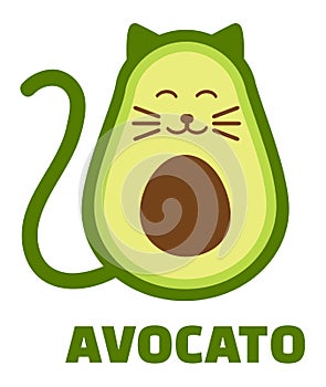 Avocado avo cat icon