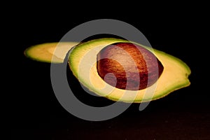 Avocado on black