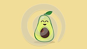 The avocado character jumps on the spot and loses a bone