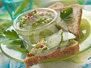 Avocado dip- close up