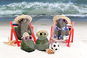 Avocado Family at Beach