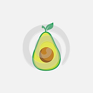 Avocado flat icon design, fruit vector illustration