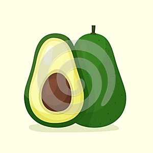 Avocado fruit in flat style