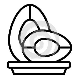 Avocado fruit icon outline vector. Dish baked
