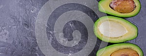 avocado on a gray background