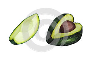 Avocado isolated on white background. Keto diet hand drawing. Organic food. Healthy eating concept, paleo products