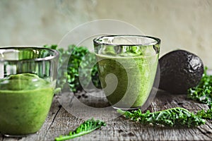 Avocado Kale and Coconut water Smoothie