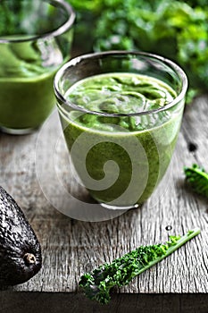 Avocado Kale and Coconut water Smoothie