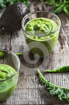 Avocado Kale and Coconut water Smoothie