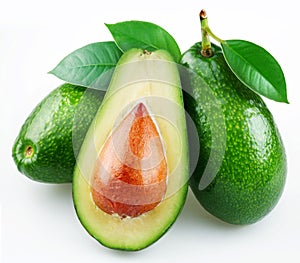 Avocado with leaves photo