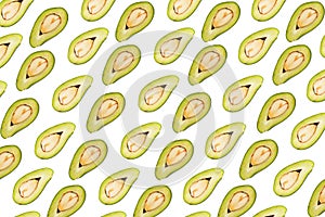 Avocado with leaves on a gray background