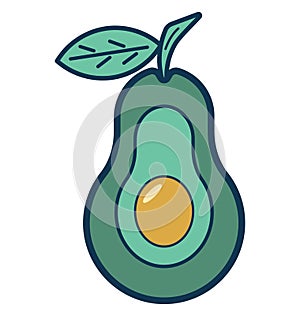 Avocado Line Vector Isolated Icon customized and editable