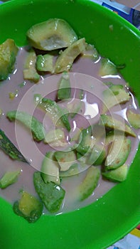 Avocado with milk uht chocolate