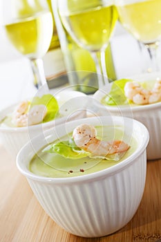 Avocado Mousse with Prawn