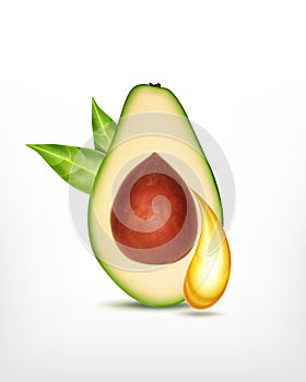 Avocado with oil drop