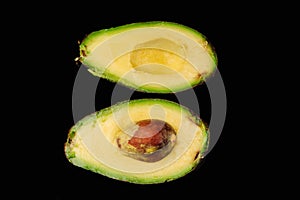 avocado over black background