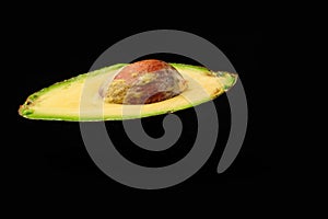 avocado over black background