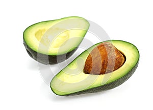 AVOCADO persea gratissima AGAINST WHITE BACKGROUND photo