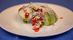 Avocado Salad with Cotija Cheese and Hot Sauce