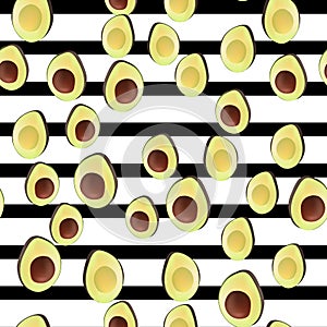 Avocado seamless fabric texture pattern for print design. Abstract color natural exotic background. Vegetarian food drawing.